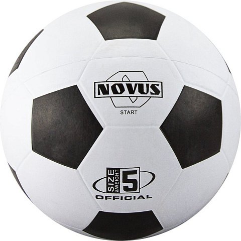 Мяч футбольный Novus START, резина, бел/чёрн, р.5, 32 п, окруж 68-71, 00-00002259