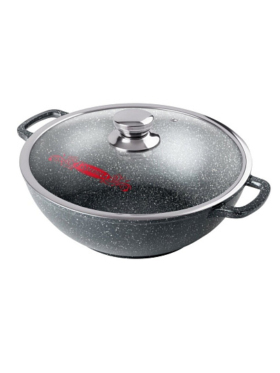 Казан алюминий, антипригарное покрытие, 4 л, Гранит, с крышкой, Горница, кн2832аг