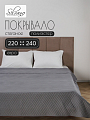 Покрывало евро, 220х240 см, 100% полиэстер, стеганое, Silvano, Сетка, темно-серое