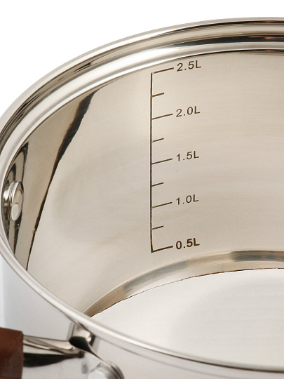 Кастрюля нержавеющая сталь, 2.8 л, крышка стекло, Daniks, Веллингтон, GS-01415-18CA, серебристая, индукция