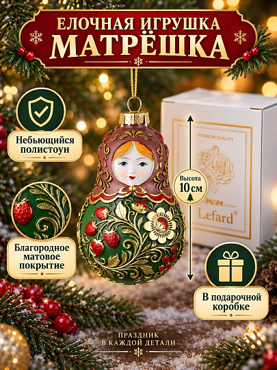 Елочное украшение Lefard, Матрешка, 6х5.8х9.8 см, полистоун, 146-2400-11
