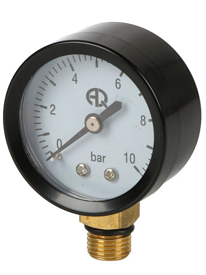 Манометр 1/4"хдиаметр 50 мм, нижний, 10 бар, AquaLink