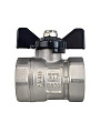 Кран для воды, 3/4&amp;quot;, г-г, латунь, ручка-бабочка, никель, ГОСТ, PN40, RTP - фото 4