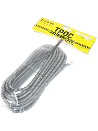 Трос сантехнический диаметр 9 мм, пружина, 1.8 мм, 7.5 м, СантехКреп, Профи, 3.1.4.4.