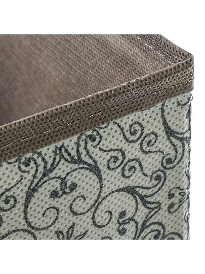 Кофр для хранения, спанбонд, с молнией, твердые стенки, 4 шт, серый, с рисунком, ВС-22-26208