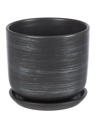 Горшок керамика, 2.6 л, 18х18.5 см, графит, Галактика №4, 008836