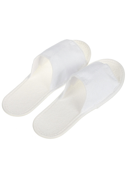 Тапки гостинные унисекс, белые, 38-42, закрытые, махровые, Оптима