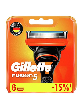 Сменные кассеты для бритв Gillette, Fusion, для мужчин, 6 шт, GIL-81658791