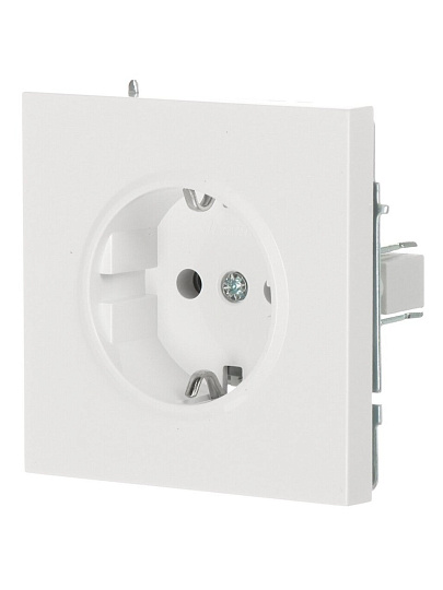 Розетка скрытой установки, 1 гнездо, с заземлением, 16 А, 250 В, пластик, IP20, белая, безвинтовой, зажим/клемма, Lezard, Zima, 704-0288-122BQC