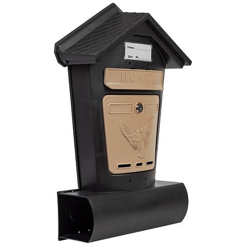 Ящик почтовый металлический замок, черный с бежевым, Цикл, Элит, 6880-00