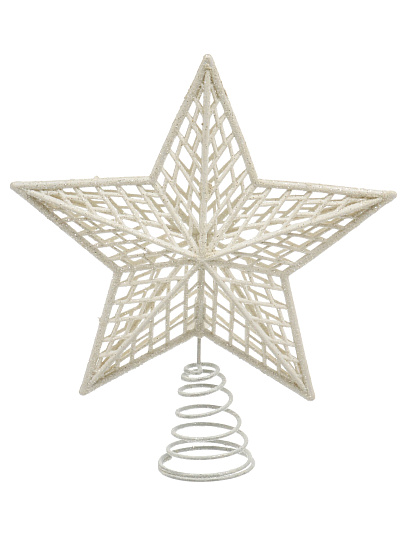 Верхушка на елку Звезда, белая, 20х24 см, Y4-7441