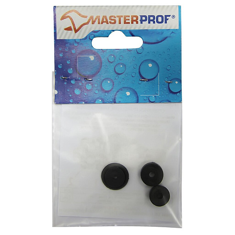 Набор прокладок сантехнических для кран-буксы резиновой универсальной, 4 шт, резина, MasterProf, индивидуальная упаковка, ИС.130918