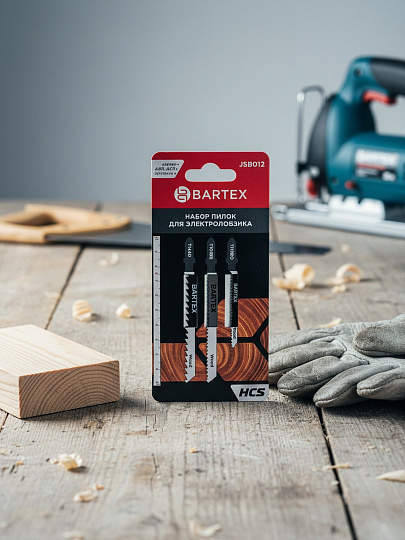 Набор пилок для электролобзика, Bartex, по дереву, металлу, 3 шт, T144D, T101BR, T119BO, JSB012