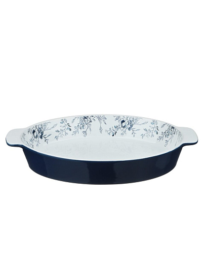 Форма для запекания керамика, 20.5х30х5 см, овальная, Millimi, Цветы, 826-007