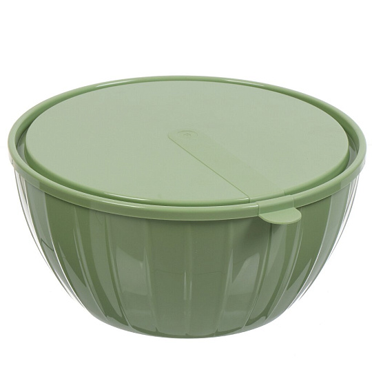Салатник пластик, круглый, 2.8 л, с крышкой, Vanilla, Sugar&amp;Spice, SE186711050, фисташка