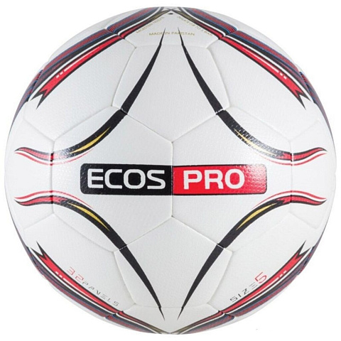 Мяч футбольный, №5, красный, Ecos, Pro Hybrid Embossed, 003997