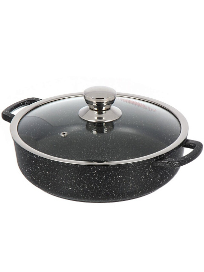 Жаровня алюминий, 26 см, 3 л, антипригарное покрытие, Горница, Induction Гранит, Иж2611аг, с крышкой, индукция