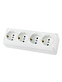 Розетка открытой установки, 4 гнезда, с заземлением, 16 А, пластик, IP20, белая, горизонтальная, 2П+3, TDM Electric, Ладога, SQ1801-0130