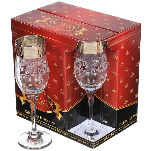 Бокал для шампанского, 200 мл, стекло, 6 шт, Glasstar, Барокко, GN1_160_3