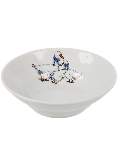 Блюдце фарфор, 10.5 см, круглое, Гуси, Добрушский фарфоровый завод, 4С1459Ф34