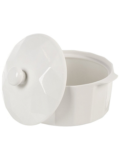 Кастрюля для запекания керамика, 22х18х14 см, 1.3 л, круглая, с крышкой, Антарктида, Y6-10189/Y4-9181