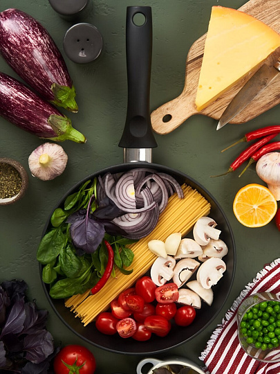 Сковорода литой алюминий, 26 см, антипригарное покрытие, Нева Металл Посуда, Оригинальная, низкая, 4526