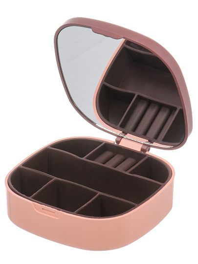 Зеркало-органайзер 10х10х3.6 см, розово-фиолетовое, Y4-11526