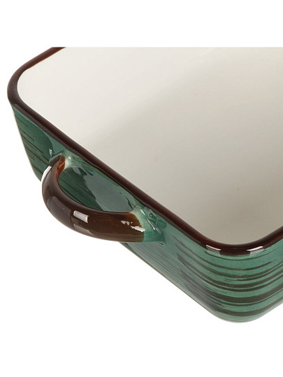 Форма для запекания керамика, 14х18.7х5.2 см, 0.7 л, квадратная, Малахит, Y4-9042