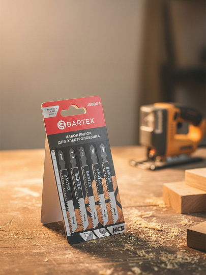 Набор пилок для электролобзика, Bartex, T111C, по дереву, ДВП, ДСП, 5 шт, быстрый рез, 4-50 мм, JSB004