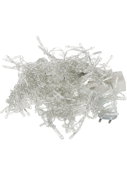 Гирлянда 228 ламп, 2х2 м, 8 режимов, Занавес, свет мультиколор, прозрачная, в помещении, сетевая, LED