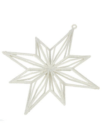 Елочное украшение Звезда Вифлеемская, белое, 15.5 см, Y4-8472