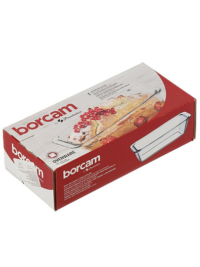 Форма для запекания стекло, 11.5х25х7 см, 1.12 л, прямоугольная, для кекса, Borcam, Sets, 59884