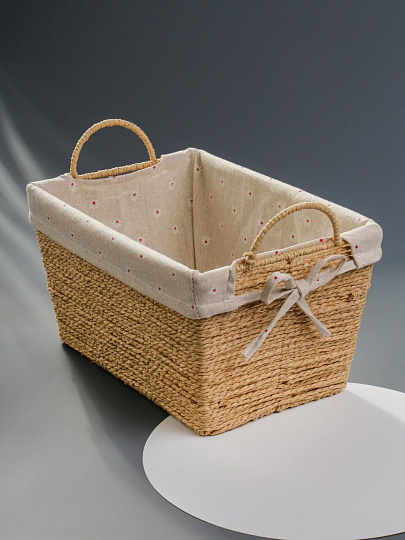 Корзина плетеная, прямоугольная, с ручками, 31*21*17 см, Y4-9675