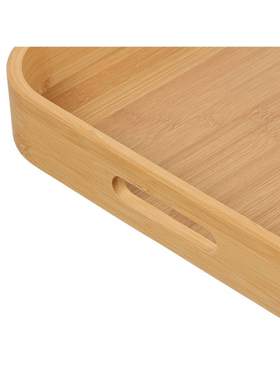 Поднос бамбук, 45.5х35.5х5 см, прямоугольный, с ручками, ST32145B