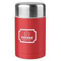 Термос для еды, нержавеющая сталь, 0.8 л, широкая горловина, Rondell, Picnic Red, медь, внутренний контейнер, RDS-945