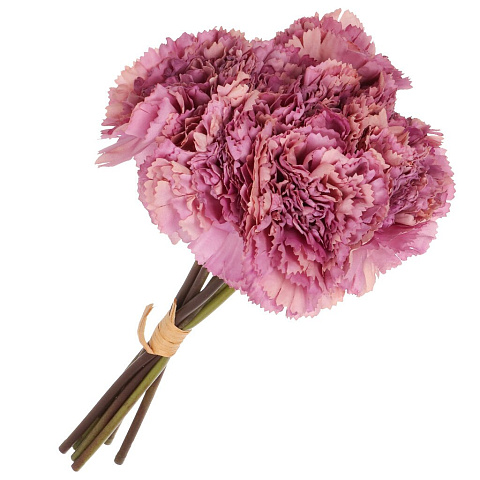 Цветок искусственный декоративный Гвоздика букет, 31 см, фиолетовый, Y6-10409