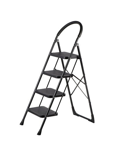 Стремянка 1 секция, 4 ступени, металл, 1.52 м, 150 кг, E080002