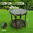 Мебель садовая Диана, стол, 61.5х62.2 см, 2 кресла, подушка бежевая, 110 кг, IND03 - фото 7