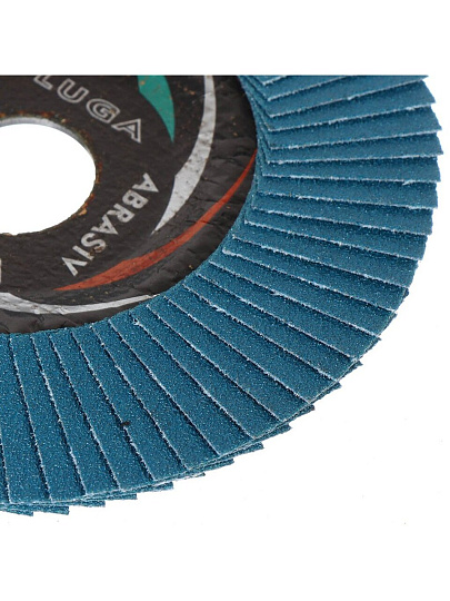 Круг лепестковый торцевой КЛТ2 для УШМ, LugaAbrasiv, диаметр 125 мм, посадочный диаметр 22 мм, зернистость ZK100, шлифовальный