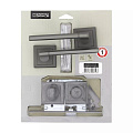 Комплект для двери Фабрика Замков, FZ SET 39L 170 BK GF, 113468, ручка в комплекте, врезные, без запирания, графит - фото 3