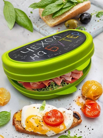 Контейнер пищевой для бутербродов пластик, 15х10.5х4 см, Idea, Чехол на бутер, М1201