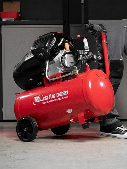 Компрессор масляный, MTX, КК-2200/50, 2.2 кВт, поршневой, 50 л, 350 л/мин, прямой, 5802415