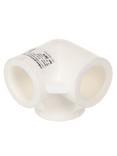 Тройник двухплоскостной, полипропилен, d20 мм, белый, РосТурПласт