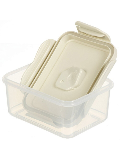 Контейнер пищевой пластик, 0.5 л, 15х12х7 см, светло-серый, прямоугольный, Бытпласт, Phibo Eco Style, 433121230