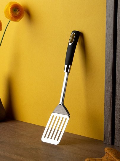 Лопатка кулинарная, нержавеющая сталь, 35.5х7 см, навеска, Satoshi, Имари, 882-269