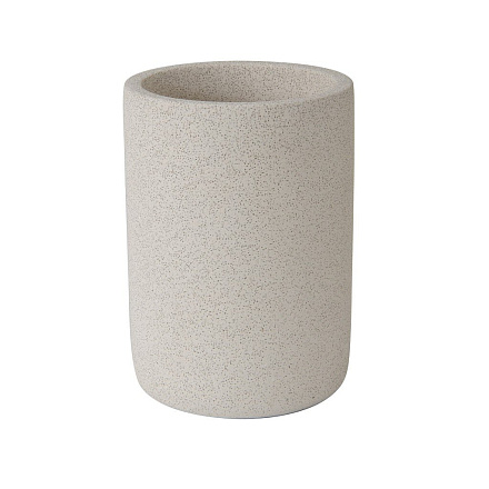 Стакан для зубных щеток, 7х7х10.5 см, керамика, цемент, Zenfort, Stone, 106650