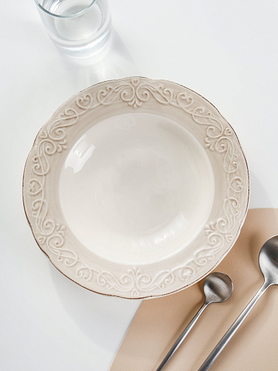 Тарелка суповая, керамика, 4 шт, 22 см, Антика, Daniks