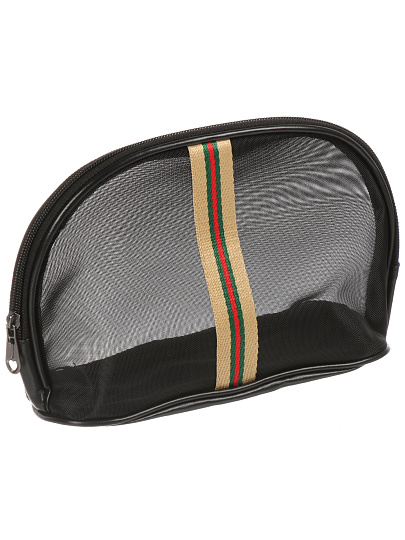 Косметичка 23.5х9.5х16 см, черно-золот, A080083, молния