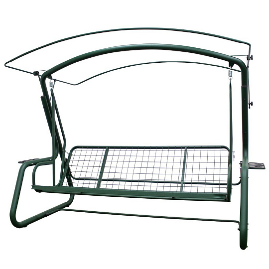 Качели садовые 4-местные, 265х143х195 см, 380 кг, Arno, Монарх, раскладываются в кровать, с москитной сеткой, зеленые, соты, 2017-КД-51, металл