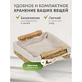 Корзина 22.5х21.5х9 см, квадратная, плетеная, бежевая, с ручками, Y4-7646 - фото 7